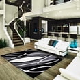 thumbnail image 2 of Red Soft Cozy 3D Look Lines Design, 7'6" x 10'3" Area Rug/ Carpet by Makymo, 2 of 4