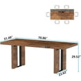 QAM 70.8 Inch Dining Table, Rustic Farmhouse Kitchen Table for 68
