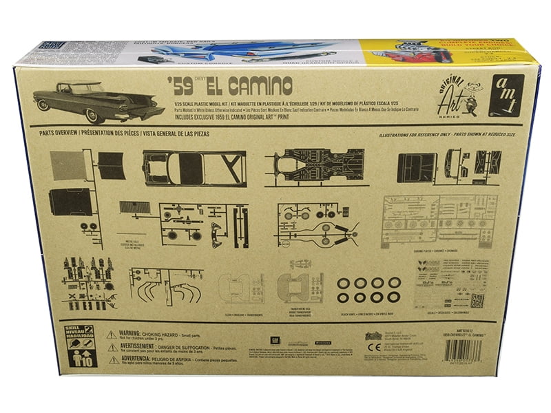 AMT 1959 Chevrolet El Camino Model Kit 1/25 Scale, 2-in-1, Metal