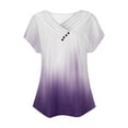 thumbnail image 4 of Fesfesfes Shirt Women's V-Neck Fashion Casual Short Sleeve Spring And Summer Top Ladies Tops M(US:6), 4 of 5