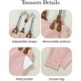 thumbnail image 4 of ZOEREA Toddler Baby Boy Suit Clothes Gentleman Wedding Outfits Long Sleeve Dress Shirt + Suspender Pants + Bowtie 1-5T, 4 of 7