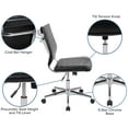 thumbnail image 6 of Flash Furniture Mid-Back Armless Black LeatherSoft Contemporary Ribbed Executive Swivel Office Chair, 6 of 15