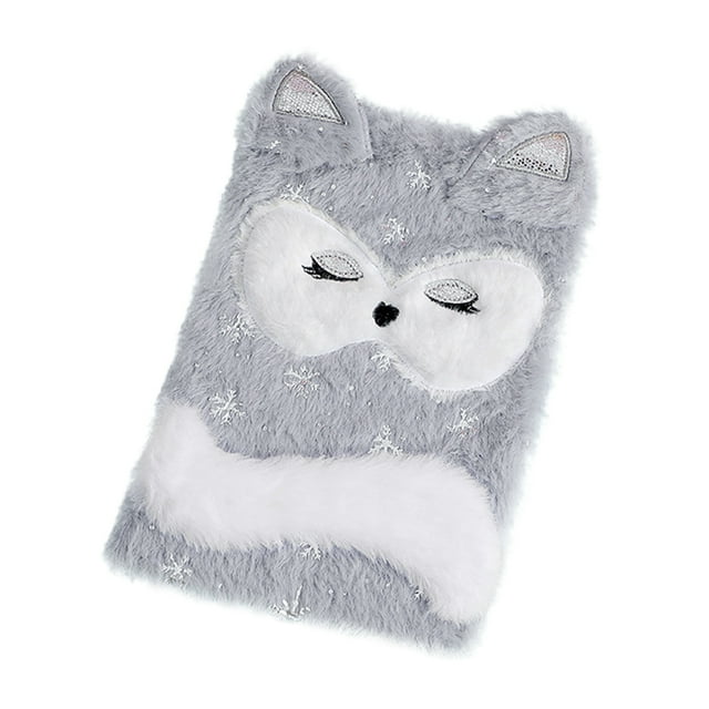 Weiweiguan Plush Notebook Adorable Notebook Fluffy Notebook Students Stationery Cartoon Girl Gift