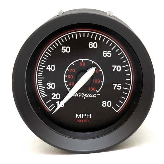 Marpac Boat Speedometer Gauge SE9858A | Faria Black 3 1/4 Inch