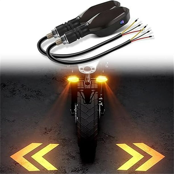 Luces de proyector de señal de giro de motocicleta LED | 27 modos RGB y intermitentes ámbar fluidos | IP67 a prueba de agua | Construcción duradera de ABS PC | 12V-24V | Tornillos universales M8