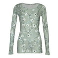 thumbnail image 5 of Long Sleeve Knit Tops for Women Floral Ribbed Tunic Shirts Casual Slim Fit Fall Pullover Tops, 5 of 5