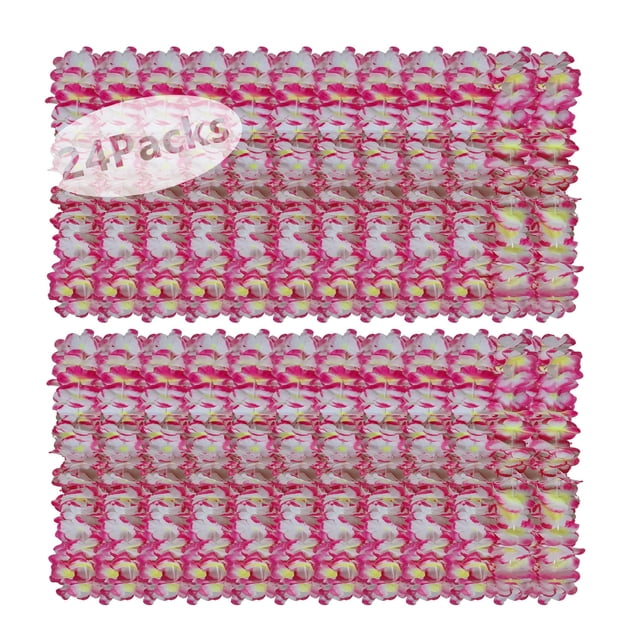 Paquete de 24 leis hawaianos rosas Forellfit de 106 cm para fiestas