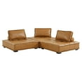 thumbnail image 5 of Modway Saunter Tufted Vegan Leather Vegan Leather 3-Piece Sofa in Tan, 5 of 10