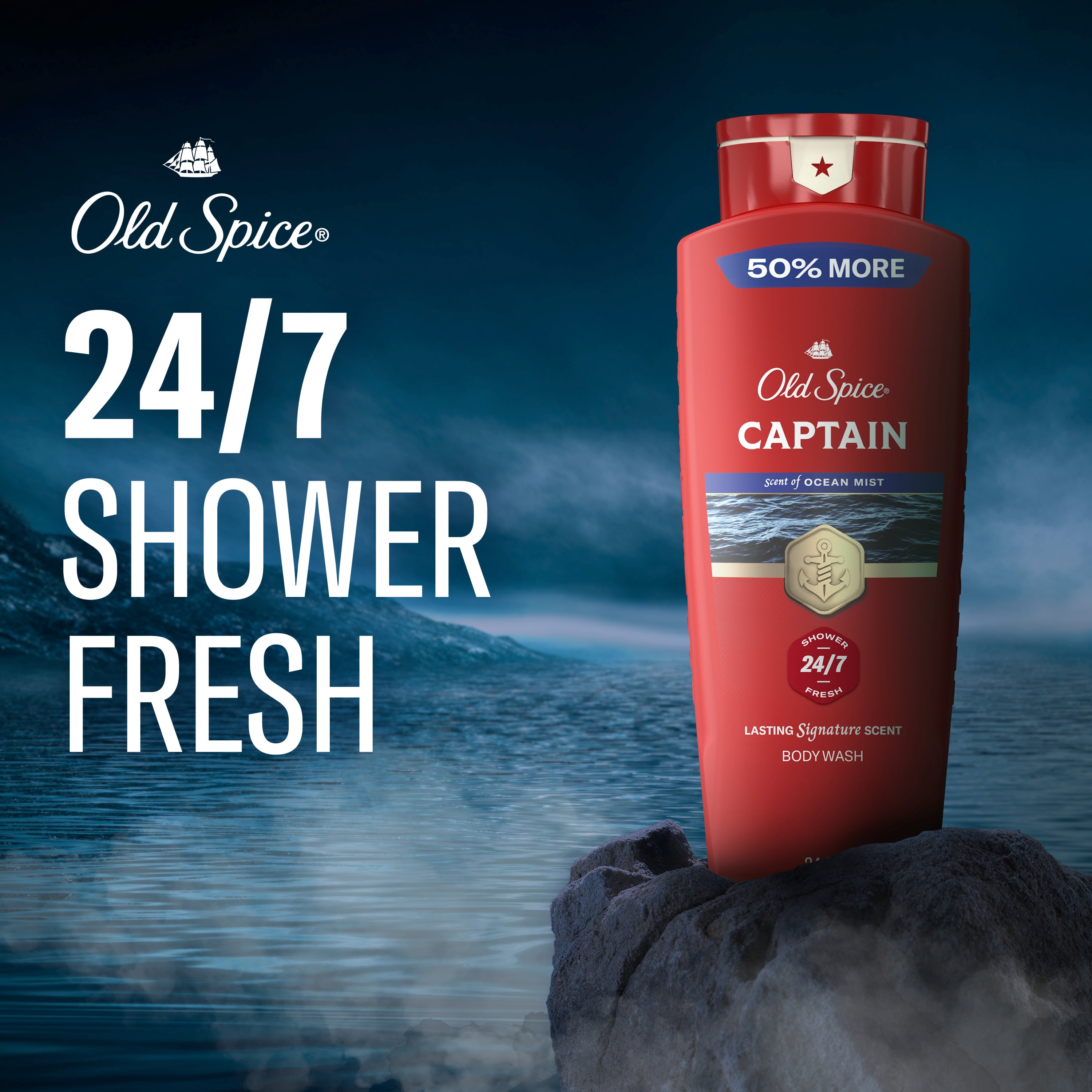 Old Spice Red Collection Body Wash for Men, Captain Scent, 24 fl oz