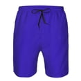 thumbnail image 4 of Wukai Darkblue Print Beach Trunks with Compression Liner Swimsuit Quick Dry Beach Sports Shorts with Pocket-Small, 4 of 8