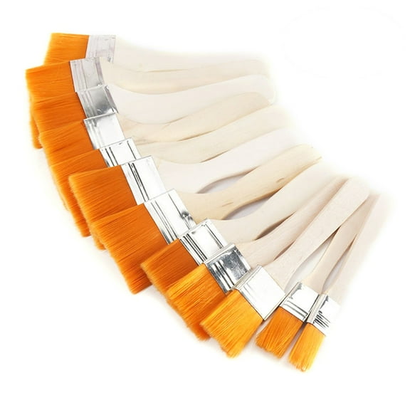 Yuanmiaoke 12pcs Professional Chip Brush Set with Wooden Handle for Wall Furniture Painting