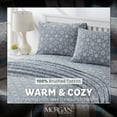 thumbnail image 4 of MHF Home Edmund Navy Plaid Flannel Sheet Set King, 4 of 9