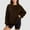 Brown, variant on Womens Plus Size Shirts Essentials Sweatshirt Fashion Round Neck Long Sleeve Tops Loose Blouse