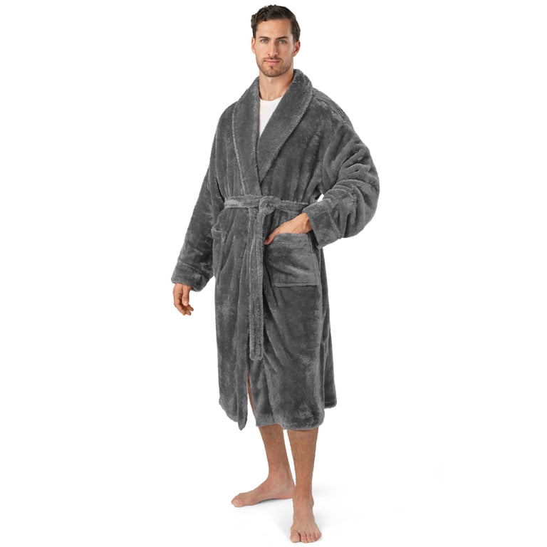 Pavilia Men's Sherpa Fleece Bathrobe with Shawl Collar photo 1