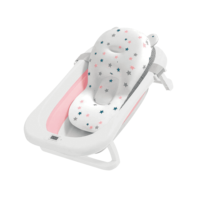 Bañera Moderna Para Bebé Linium con Termómetro Color Rosa