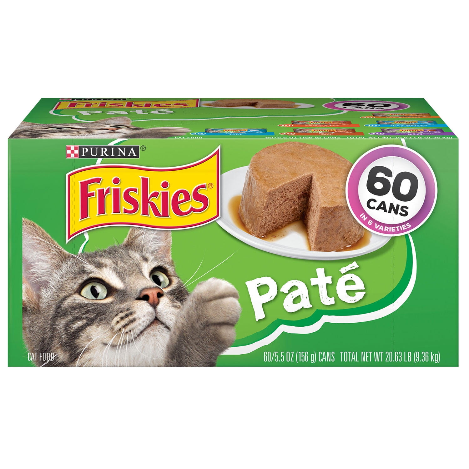 Purina Friskies Pate Wet Cat Food, Variety Pack,  Ounce (60 Count) -  
