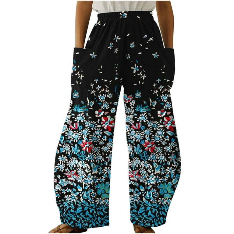 JURANMO Women s Gradient Print Wide Leg Stylish Lounge Pants with