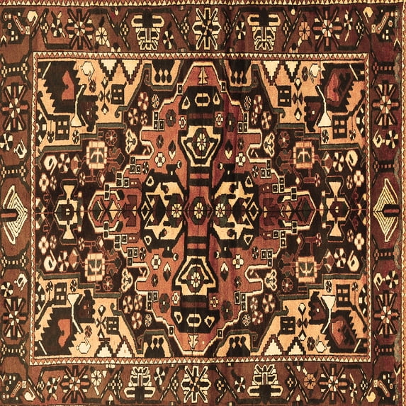 Ahgly Company Indoor Square Persian Brown Traditional Area Rugs, 8' Square