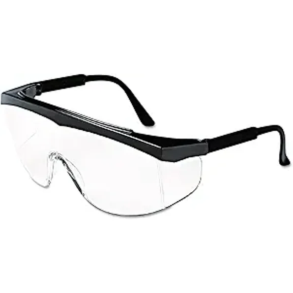 MCR Crews SS110 Stratos Safety Glasses Black Frame Clear Lens 1 Pair