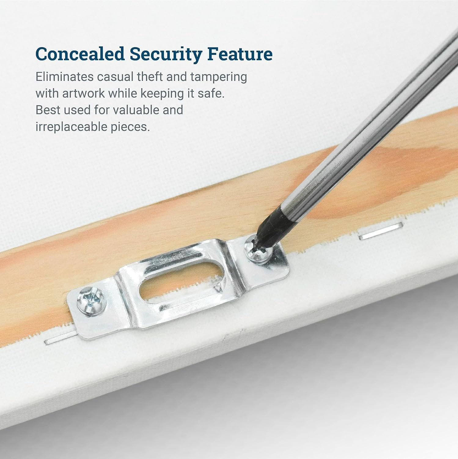 Picture Hang Solutions - T-Screw Security Plate Lock for Wood Frames 100 pieces per pack