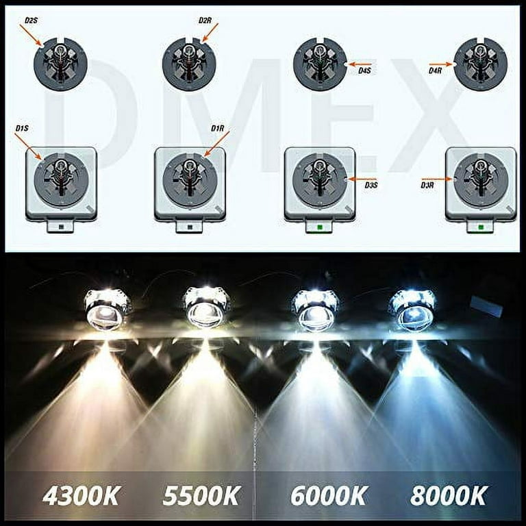 DMEX D1S Xenon HID Headlight Bulbs 6000K Cool White 35W 66144 66140 85140  85415 Replacement - Pack of 2