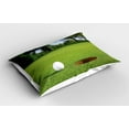 thumbnail image 2 of Ambesonne Golf Pillow Sham 2 Pack, Golf Ball Close to the Hole, 30"x20", Green White Caramel, 2 of 3