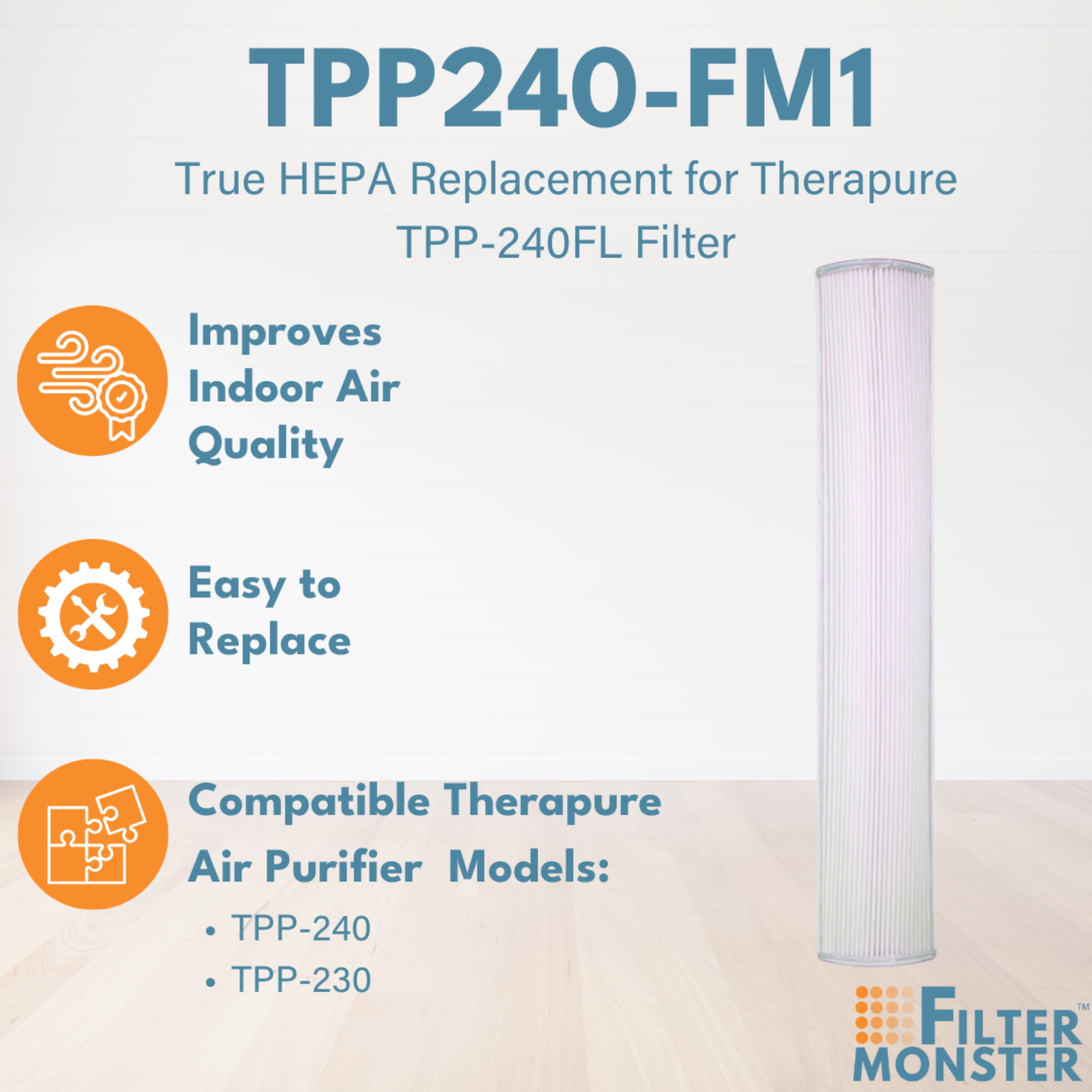 Filter Monster True HEPA Replacement Compatible with Therapure TPP240 Air Purifier