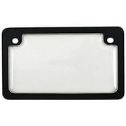 Custom Accessories Combos 92776 Clear Unbreakable Motorcycle License Plate Shield and Frame Combo with Black Frame