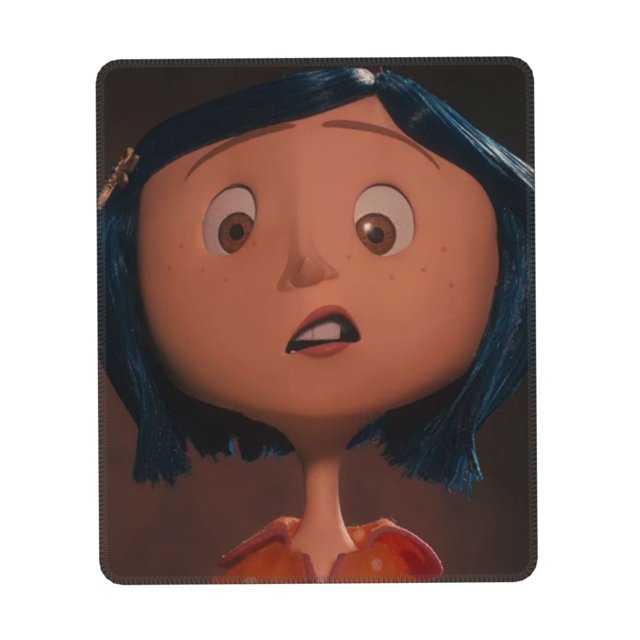 Alfombrilla de ratón Coraline con borde cosido, cómodas alfombrillas con base de goma antideslizante, lavables a granel con tela de licra, para ordenadores y portátiles.
