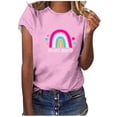 thumbnail image 2 of Fiudx Ofertas Flash Del Día Solo En Línea Camiseta Escolar para Mujer, Camiseta de Profesora de 100 Días, Camiseta Feliz de 100 Días, Impresión de Letras, Enseñanza, Manga Corta, 2 of 4