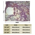 thumbnail image 6 of DouZhe Ultra-Soft Micro Fleece Lightweight Flannel Bed Blanket, Skull Butterflies Rose Print Cozy Warm Throw Blankets, 50"x40", 6 of 7