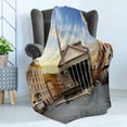 thumbnail image 4 of Obelisk Soft Flannel Fleece Blanket, Traveling Italy Landmarks Picture of Pantheon and Fountain in Rome at Early Morning, Cozy Plush for Indoor and Outdoor Use, 50" x 70", Multicolor, by Ambesonne, 4 of 5