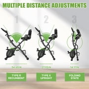 Exercise Bike,5 in 1 Foldable Stationary Bike,16 Level Magnetic Resistance,330 LB Capacity,Low Noise Home Office Indoor Cardio Equipment