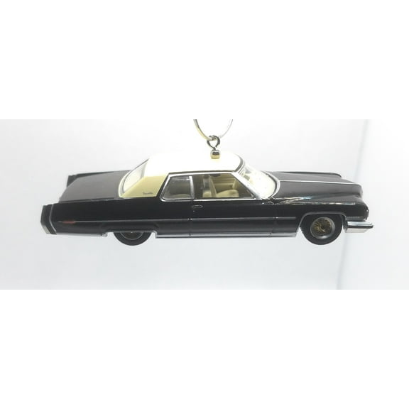 Christmas Ornament for 1973 Cadillac Coupe Deville Lowrider Black White