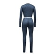 thumbnail image 3 of DailyTrove Women's Plus Size Long Sleeve Tracksuit - Solid Color, Slim , Spring & Casual Street Wear,Black, 3 of 5
