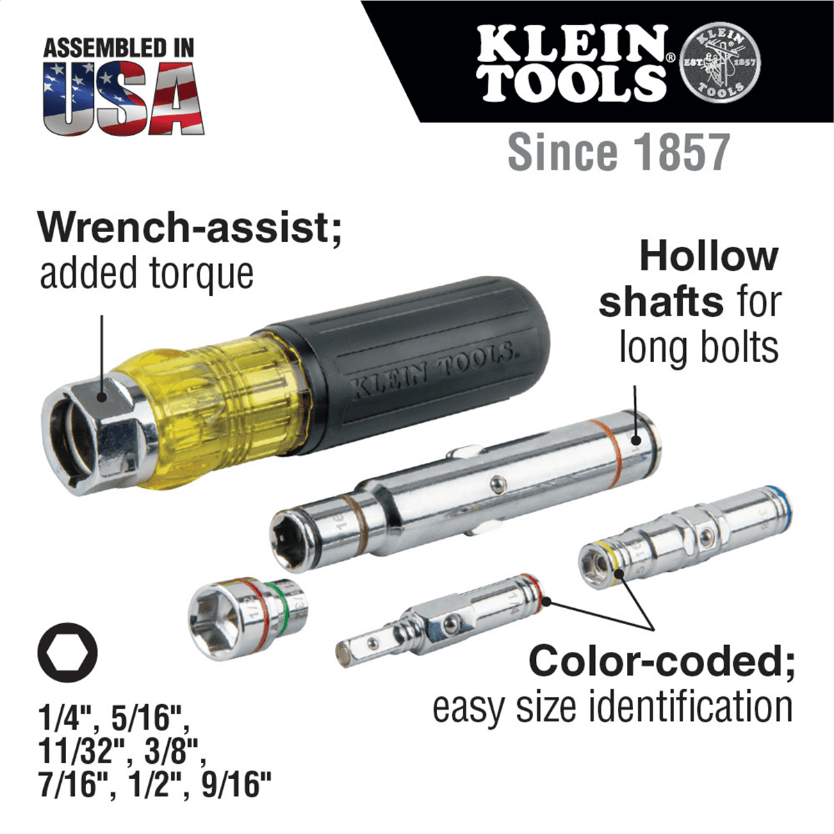 Klein Tools 7-in-1 Multi-Bit Screwdriver / Nut Driver, Magnetic