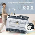 thumbnail image 6 of Costway Baby Playard Crib Bed 4 in 1 Portable with Changing Table Canopy Music Box Grey, 6 of 9