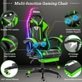 thumbnail image 4 of 450LBS Load RGB Lighted Massage Gaming Chair, High Back Computer Chair with Footrest and Lumbar Support, Height Adjustable Gaming Chair with 360 Degree Swivel Seat and Headrest for Boys Girls Gaming, 4 of 8