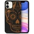 thumbnail image 1 of Case Yard Wooden Case for iPhone-11 Soft TPU Silicone cover Slim Fit Shockproof Wood Protective Phone Cover for Girls Boys Men and Women Supports Wireless Charging Ice Skull Design, 1 of 7