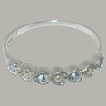 thumbnail image 6 of LBG British Made 14k White Gold Cultured Pearl & Aquamarine Womens Eternity Ring - 33 size options - Size 8.25, 6 of 9