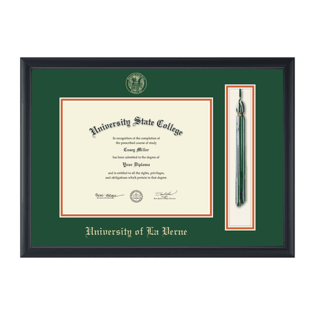 Framerly - La Verne Tassel Diploma Frame with Tartan Green and Orange Mat