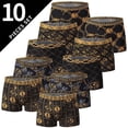 thumbnail image 2 of 5 /10 Pack Men's Black Gold Printed Boxer Underwear Comfortable And Versatile Plus Size Sexy Young Men's Leisure Sports Beach sh, 2 of 9