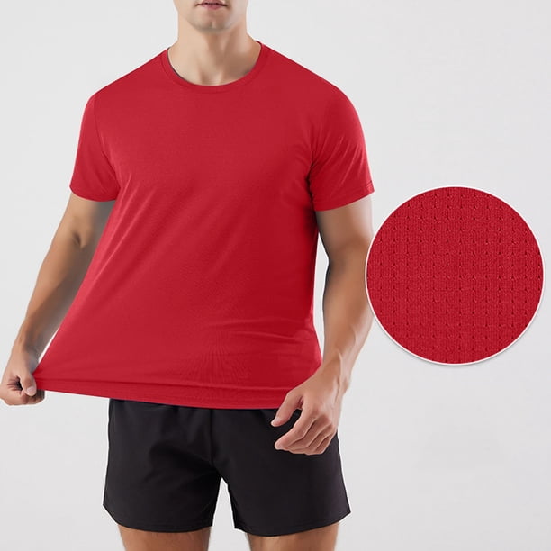pstuiky camisetas para hombre, Camisa informal de malla con agujeros, ventilación, cremallera y solapa de manga corta para hombre, color liso ropa de hombre xl