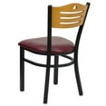 thumbnail image 4 of Flash Furniture HERCULES Series Black Slat Back Metal Restaurant Chair - Natural Wood Back, Burgundy Vinyl Seat, 4 of 7