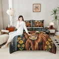 thumbnail image 4 of Manfei Animal Highland Cattle Full Size Comforter Sets 3-Piece for Female Men Women,Rustic Farmhouse Bedding Comforter Set,Chic Floral Flowers Lightweight Bedding Sets,Super Cozy Room Decor, 4 of 8