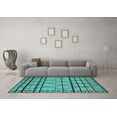 thumbnail image 3 of Ahgly Company Indoor Rectangle Solid Turquoise Blue Modern Area Rugs, 4' x 6', 3 of 4