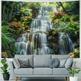 thumbnail image 4 of PRATYUS  Forest Garden Waterfall Tapestry Wall Hanging Mountain Rocks Flowing Water Scenery Green Plants Trees Beautiful Nature Wall Tapestry for Home Bedroom Living Room Dorm Decor Painting, 4 of 6
