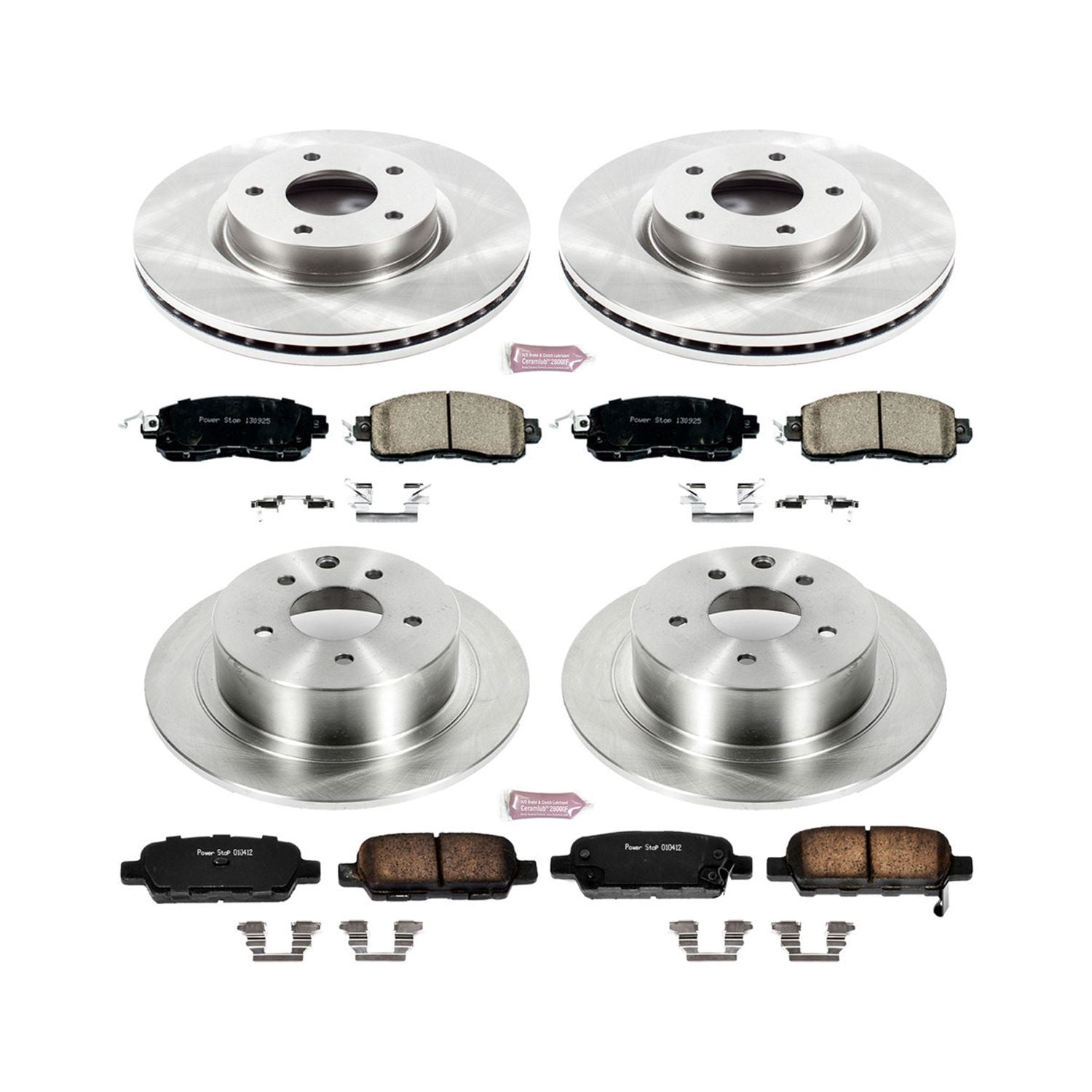 Power Stop Front and Rear Stock Replacement Brake Pad and Rotor Kit KOE6495