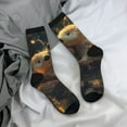 thumbnail image 5 of Daiia Adorable Otter Pair Hug Print Crew Socks – Soft Breathable Long Socks for Men & Women, Moisture-Wicking & Comfortable Daily Wear Socks, One-Size Fits Most (US 5-11), 5 of 6
