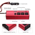 thumbnail image 4 of Inversor Inversor de corriente para automóvil de 300 W DC 12V a AC 110V Convertidor digital con 3 salidas de CA 4 puertos USB Carga normal y rápida Cargador de automóvil portátil Adaptador p 1 1, 4 of 5